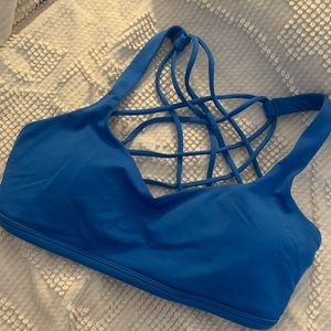 Lululemon lace back blue sports bra